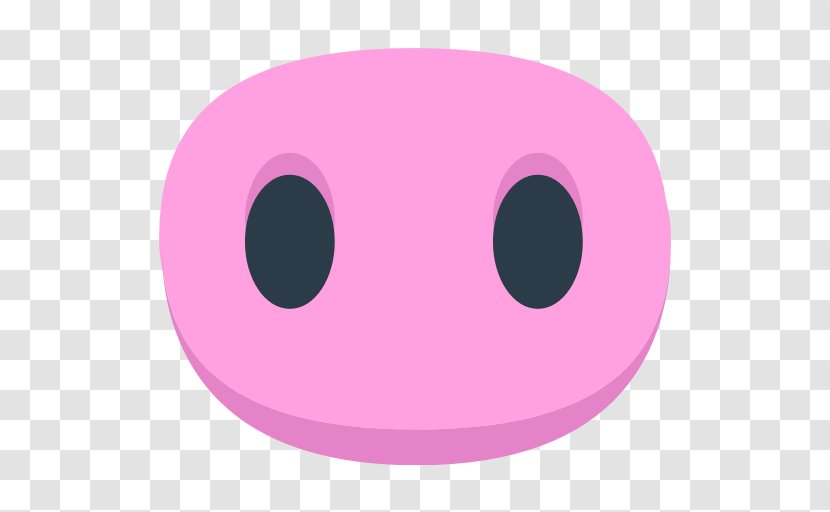 Domestic Pig Nose Emoji Symbol - Magenta Transparent PNG