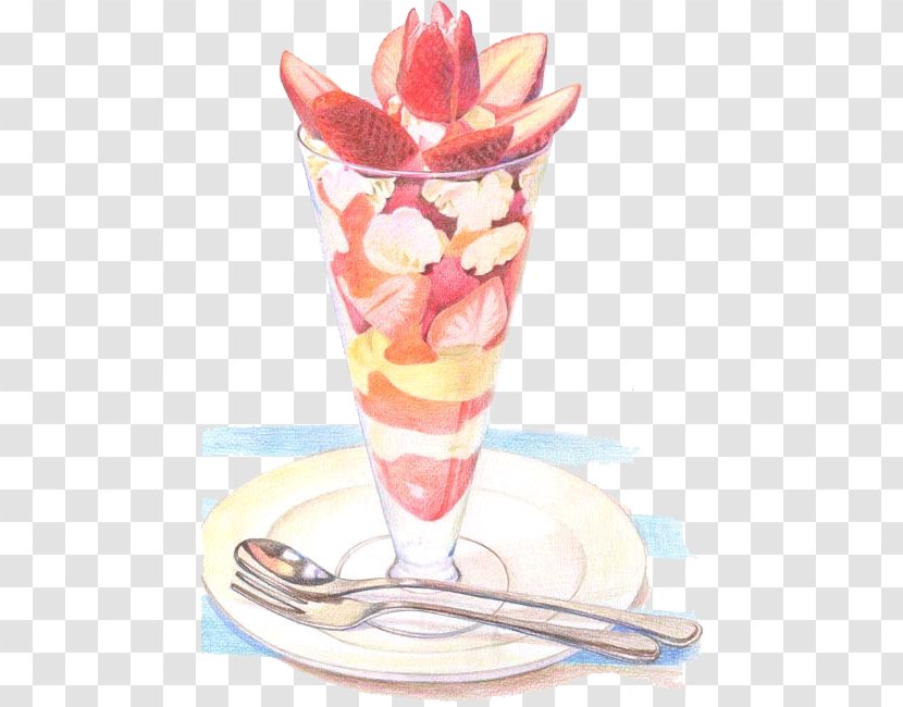 Ice Cream Sundae Parfait Knickerbocker Glory - Food - Strawberry Cold Transparent PNG