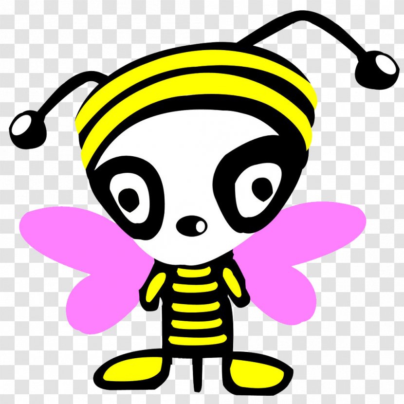 Smiley Insect Yellow Clip Art - Pollinator - Bee Transparent PNG