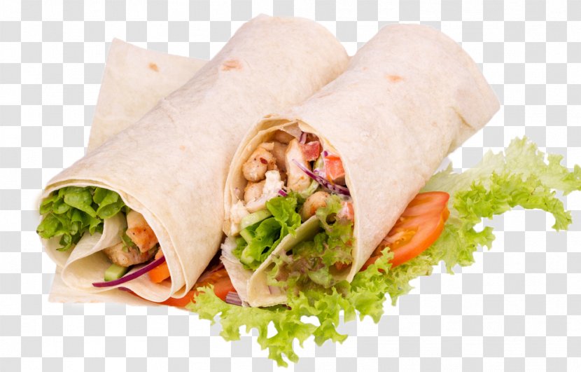 Shawarma Wrap Pita Cafe Small Bread - Spring Roll - Two Chicken Transparent PNG