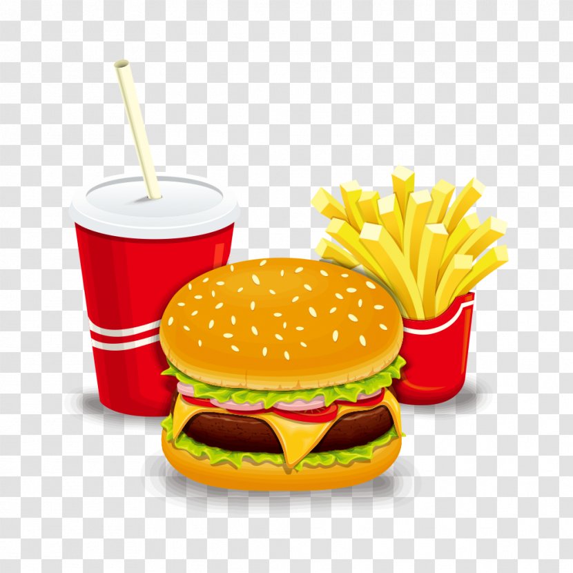 Hamburger Hot Dog French Fries Fast Food Cheeseburger - Advertising - Burger And Transparent PNG