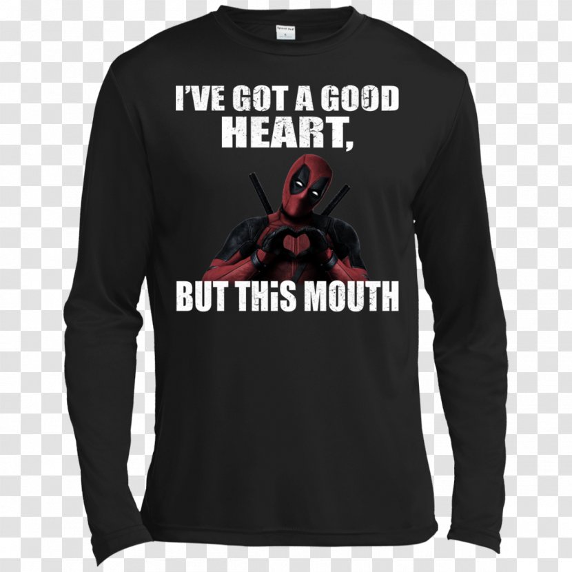 Long-sleeved T-shirt Hoodie - Printed Tshirt - Deadpool Heart Transparent PNG