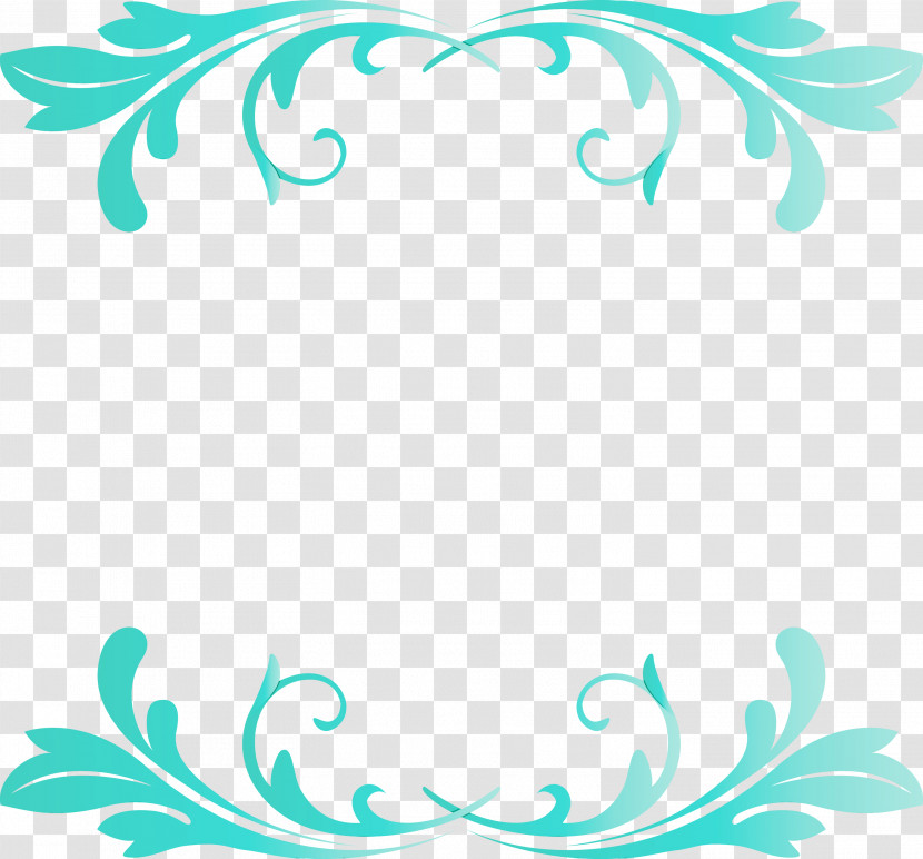 Aqua Turquoise Teal Leaf Ornament Transparent PNG