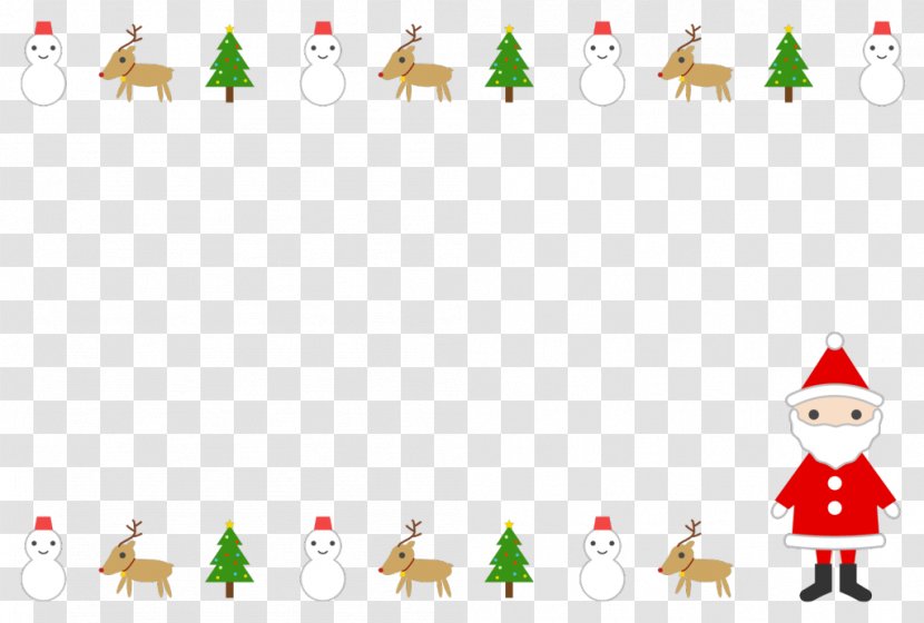 Santa Claus Christmas Tree Snowman - Collage - Simple Frame Transparent PNG