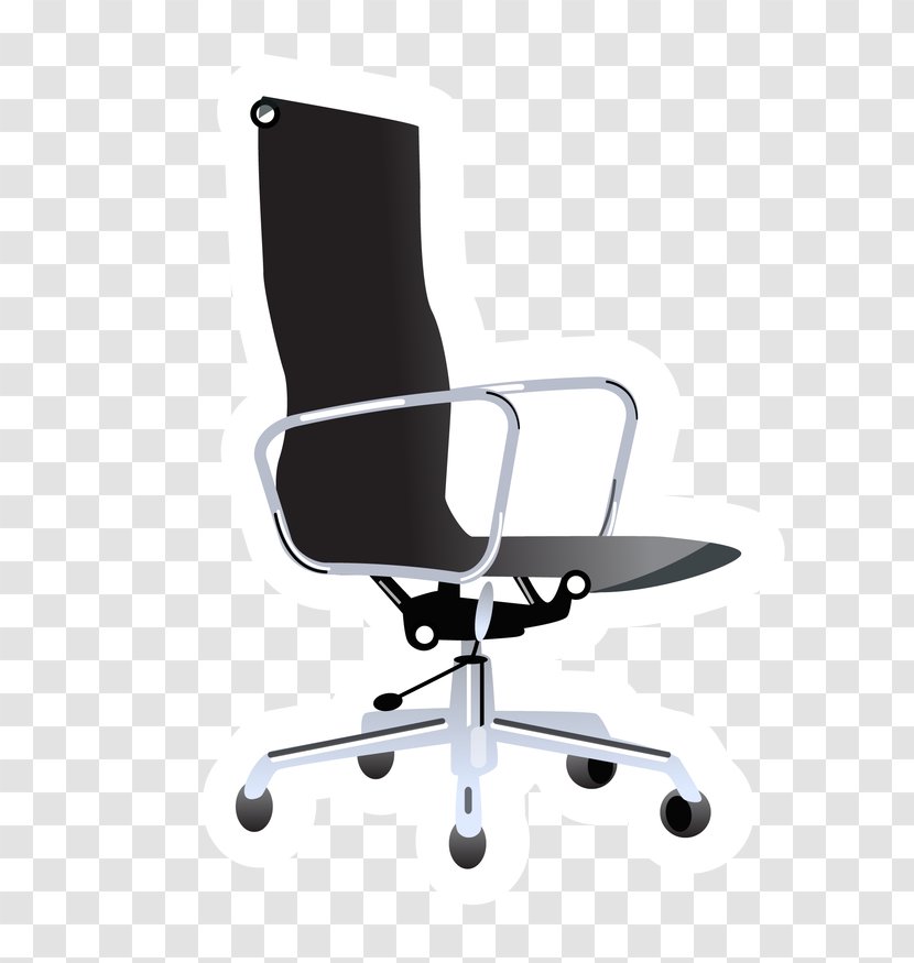 Office Chair Furniture Clip Art - Vector Black Transparent PNG