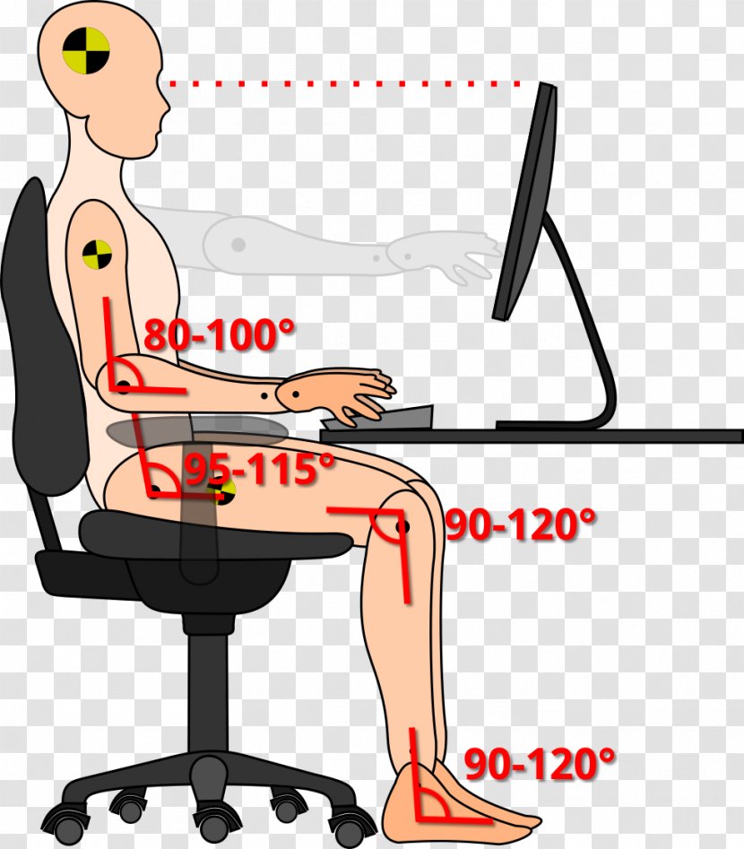 Office & Desk Chairs Sitting Computer Keyboard Human Factors And Ergonomics Clip Art - Flower - Watercolor Transparent PNG