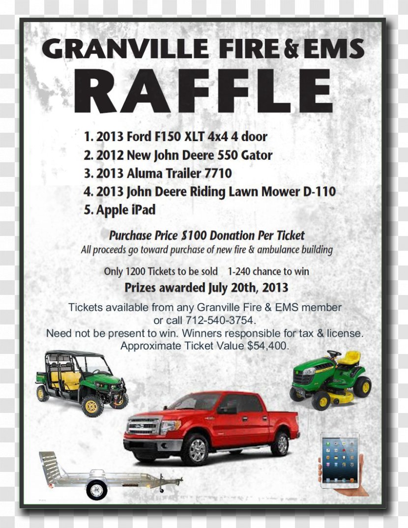 Car Motor Vehicle John Deere Advertising - Brand - Raffle Tickets Transparent PNG