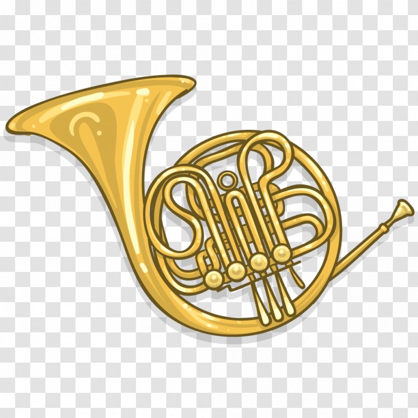 French Horns Mellophone Saxhorn Tenor Horn Trumpet - Cartoon Transparent PNG