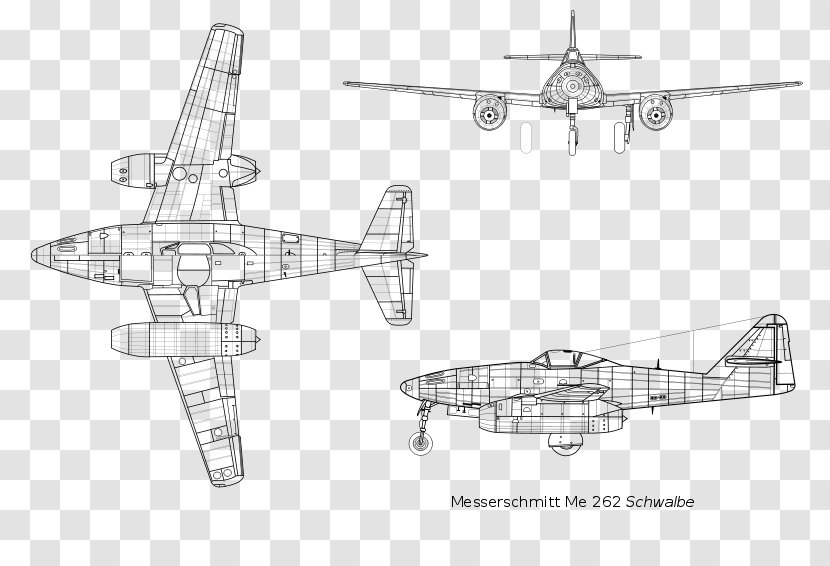Messerschmitt Me 262 The Me-262 Fighter Aircraft Airplane - Propeller Transparent PNG