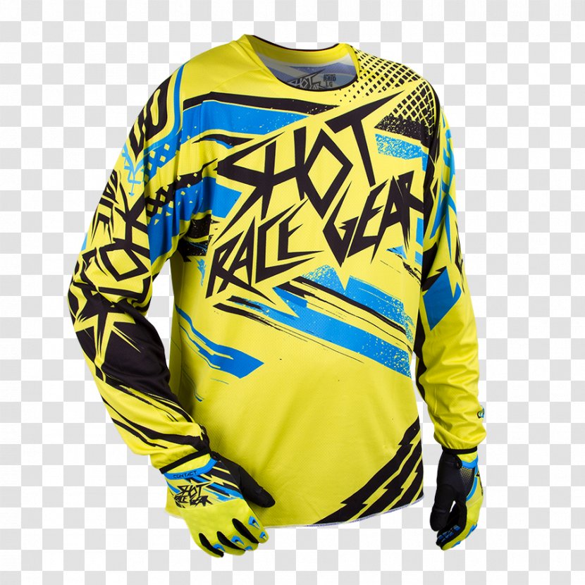 Motocross T-shirt Sports Uniform Sleeve - Mountain Biking - Neon Cross Transparent PNG