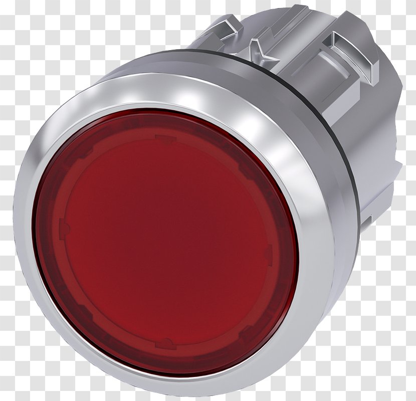 SIEMENS Push Button Actuator IP68 3SU1050-0AA Pushbutton Siemens Complete 3SU11020AB Ip69k - Red - Metal Cylinder Transparent PNG