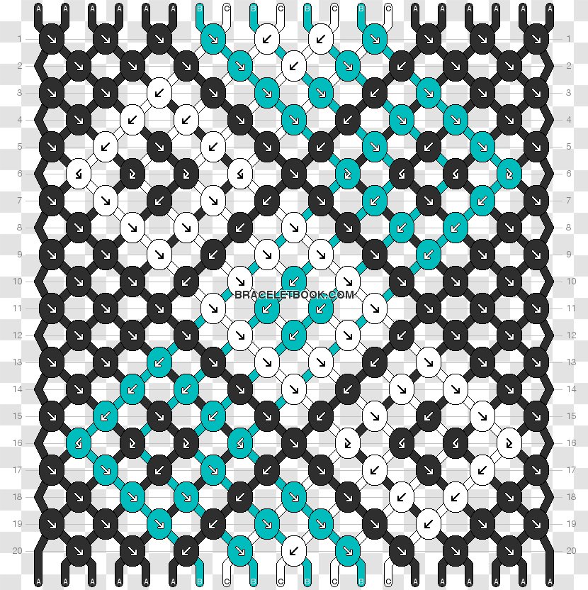 Friendship Bracelet Jewellery Pattern - Black And White Transparent PNG