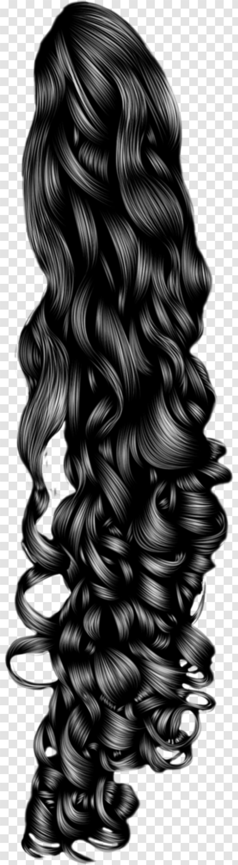 Black Hair Wig Hairstyle - And White Transparent PNG