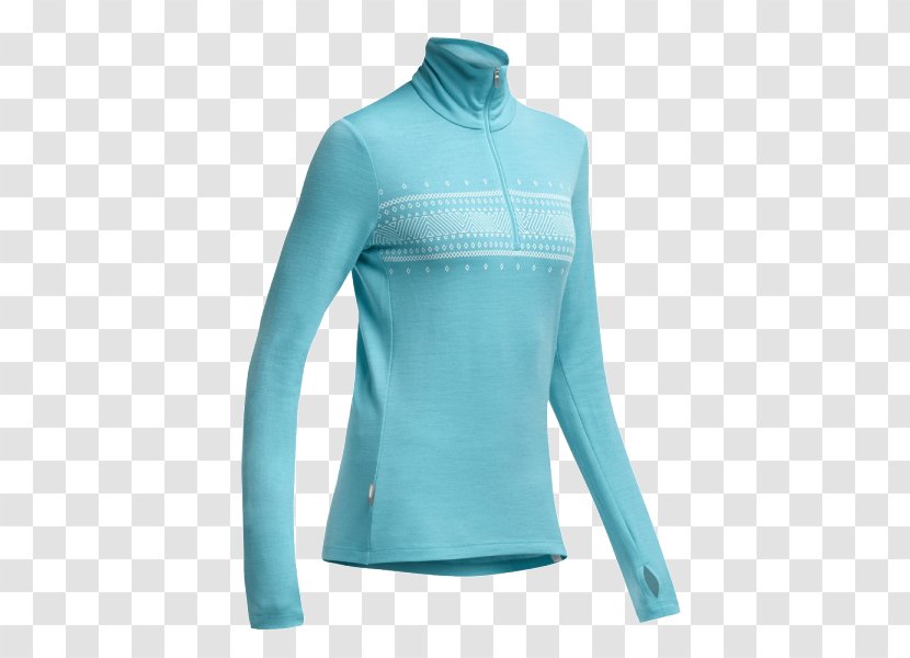 Long-sleeved T-shirt Shoulder - Turquoise Transparent PNG