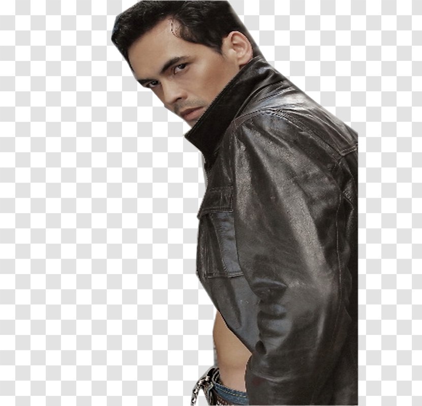 Leather Jacket Man Male Gender - Neck Transparent PNG