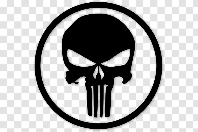 Punisher Decal Logo Bumper Sticker - Silhouette - Bearded Vector Transparent PNG