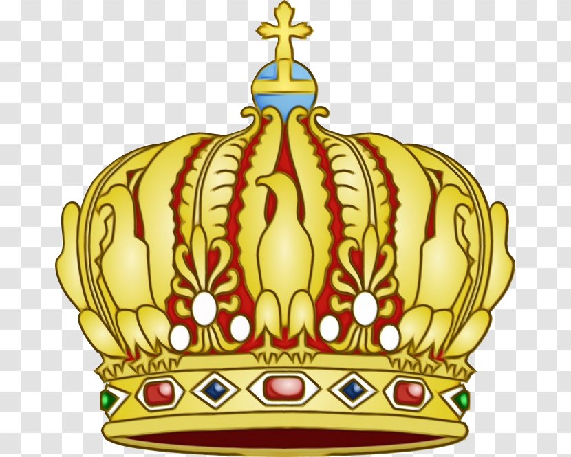 Crown - Watercolor - Yellow Transparent PNG