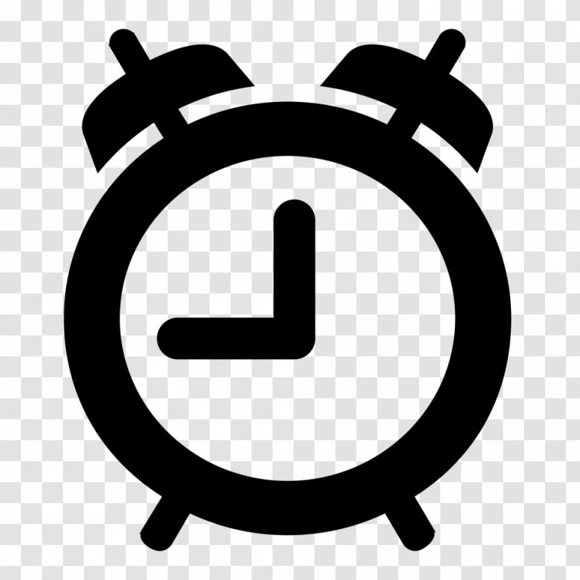 Alarm Device Clocks Clip Art - Symbol - Black And White Transparent PNG