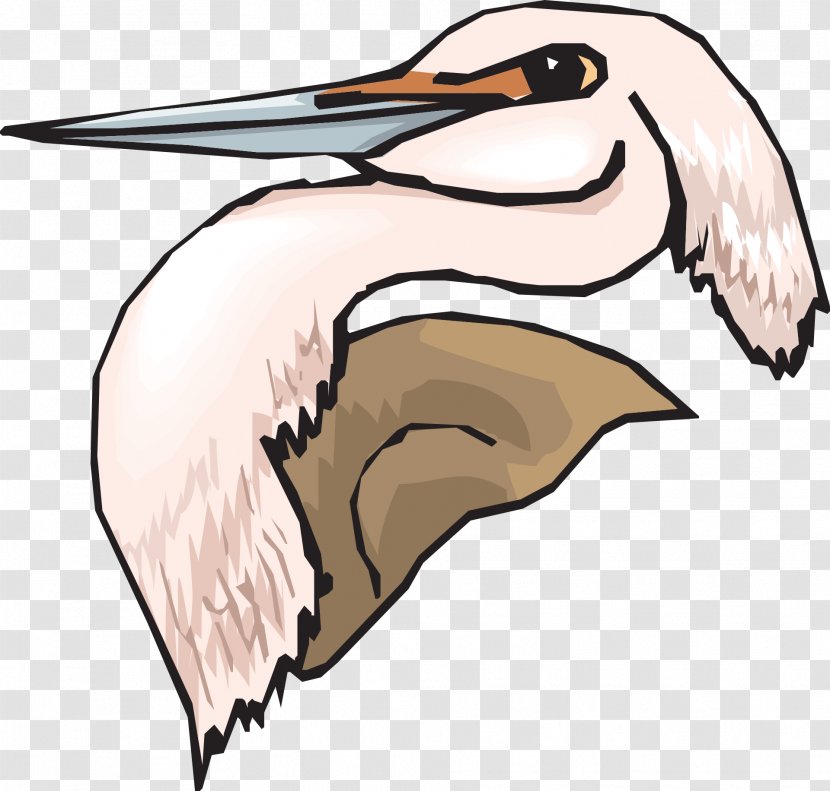 Great Blue Heron Bird Clip Art - Pink Transparent PNG