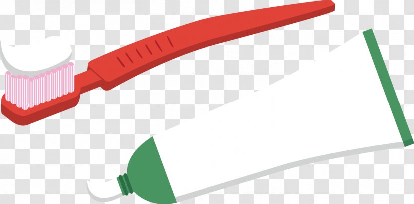 Toothpaste Toothbrush - Red - And Transparent PNG