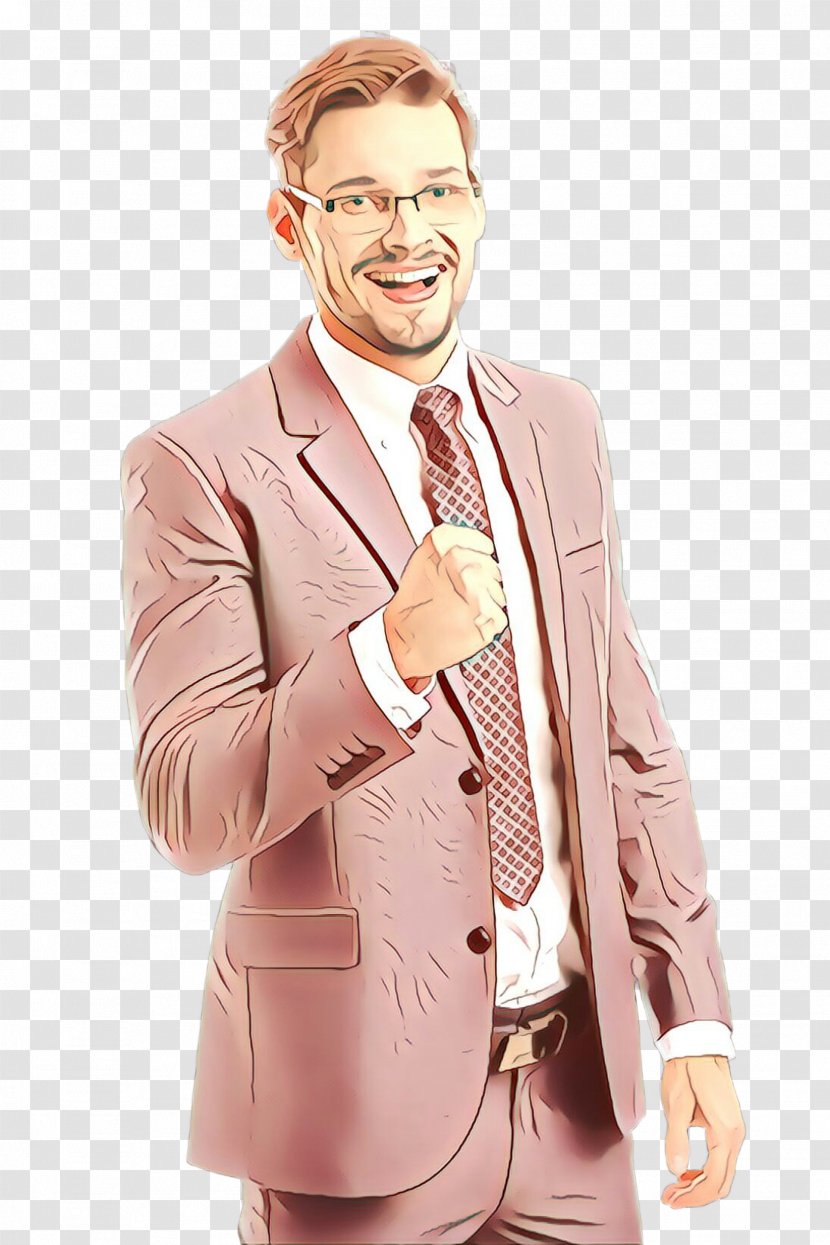 Pink Suit Clothing Outerwear Blazer - Peach Gentleman Transparent PNG