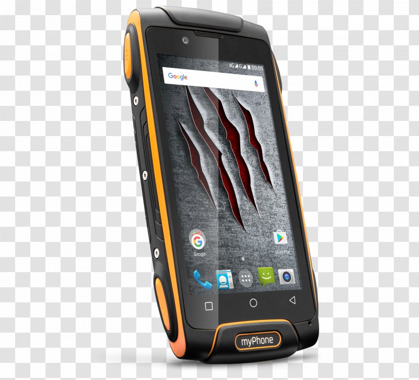 MyPhone LTE Rugged Computer Smartphone Telephone - Play - Orange Halo Transparent PNG