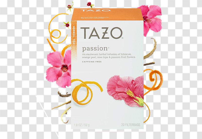 Green Tea English Breakfast Iced Tazo - Floral Design Transparent PNG