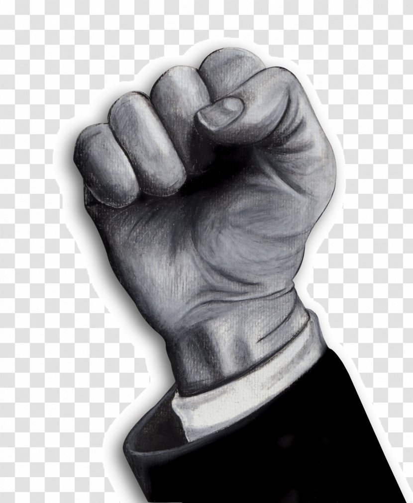 Drawing Raised Fist Image Pump - Black And White - Hand Transparent PNG