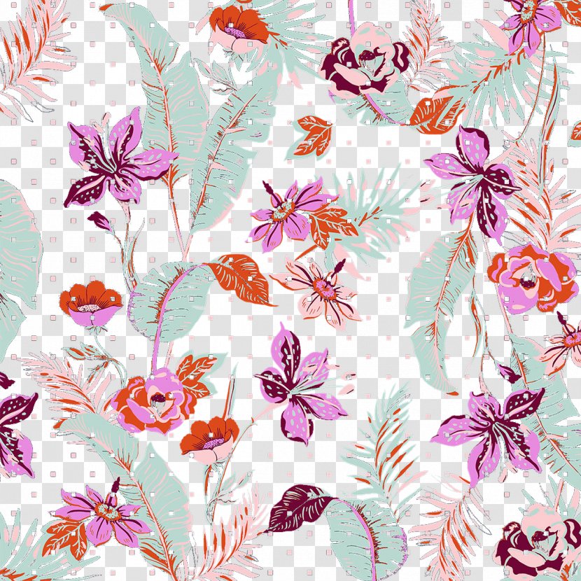 Floral Design Textile Flower Pattern - Fabric Patterns Transparent PNG