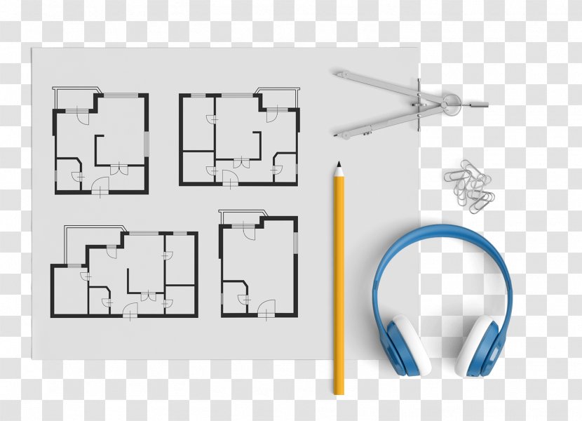 Architectural Plan Floor Architecture Vector Graphics Illustration - Blueprint - Building Transparent PNG