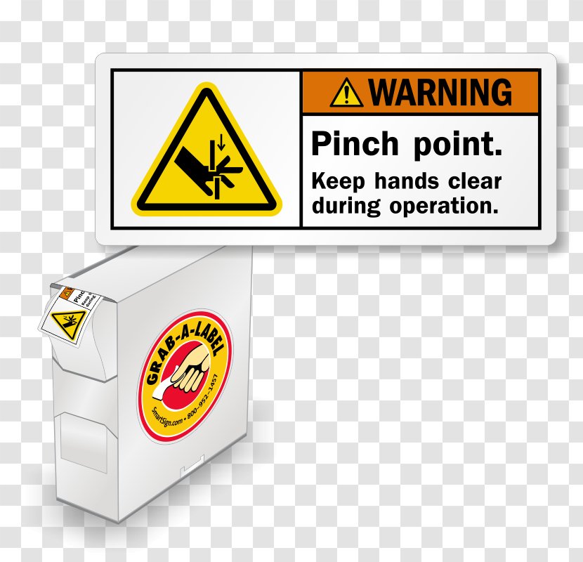 Warning Label Safety Sign - Pinch Transparent PNG