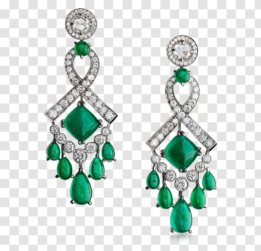 Emerald Earring Jewellery Gemstone Diamond - Silver Transparent PNG