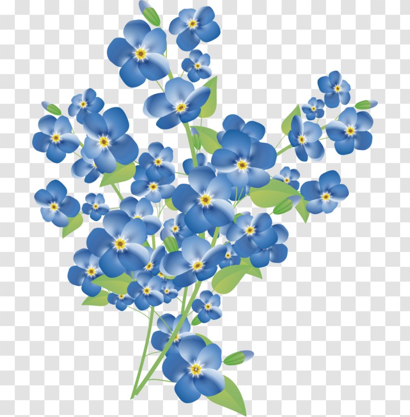 Watercolor Flower Background - Forgetmenot - Delphinium Texas Bluebonnet Transparent PNG