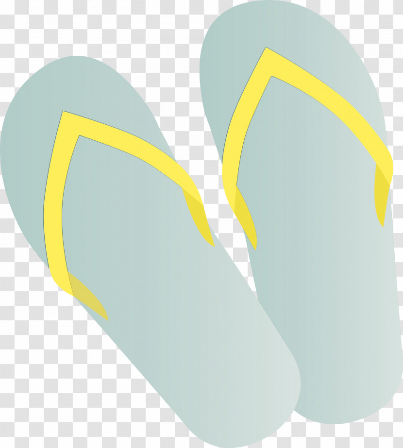 Shoe Flip-flops Yellow Font Line Transparent PNG
