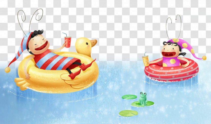 Cartoon Poster Royalty-free Illustration - Cuteness - Floating The Child On Water Transparent PNG