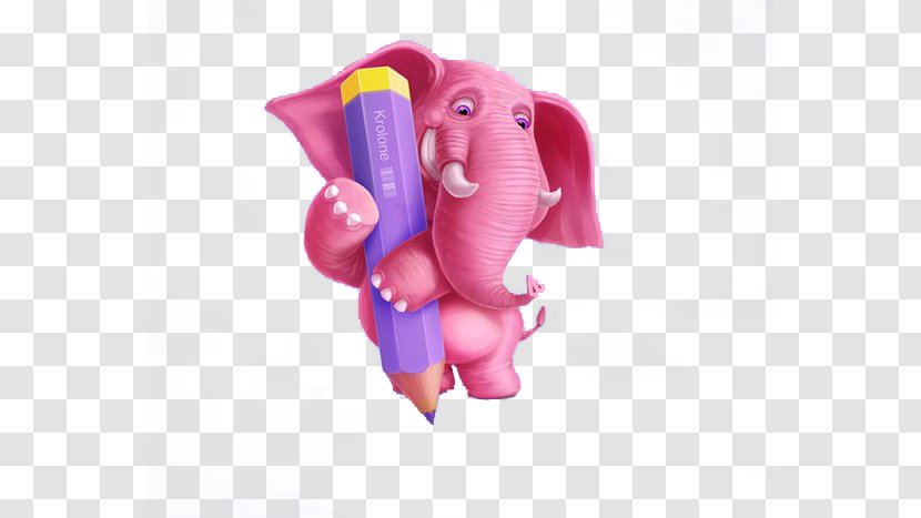 Elephant Illustration - Drawing - Pink Transparent PNG