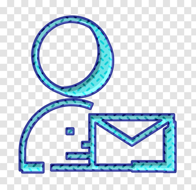 Deliver Icon Message People - Electric Blue - Symbol Transparent PNG