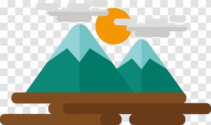 Cartoon Mountain Icon - Illustration - Cute Transparent PNG