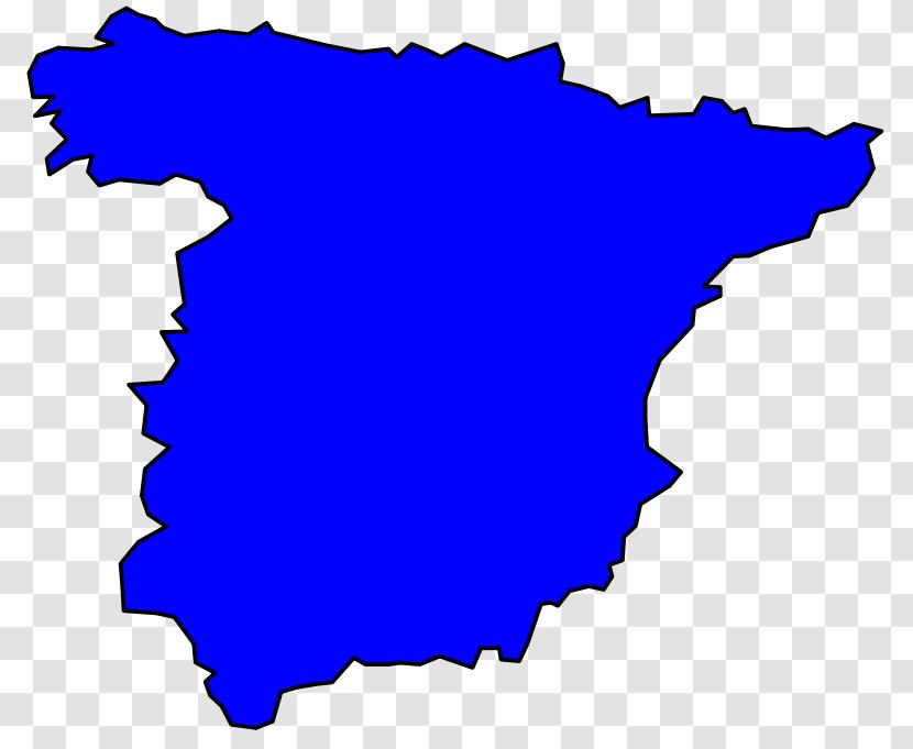 Spain Spanish Invasion Of Portugal Clip Art - Blue Cartoon Map Area Transparent PNG