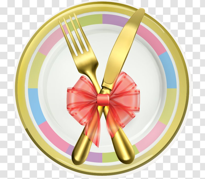 Breakfast Chinese Cuisine Knife Menu Fork - Restaurant - Hand Colored Plates Cutlery Pattern Transparent PNG