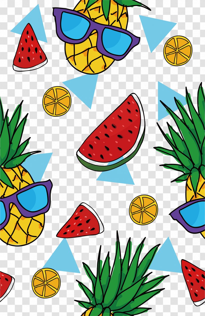 Euclidean Vector Download Pattern - Shutterstock - Cartoon Watermelon Pineapple Transparent PNG