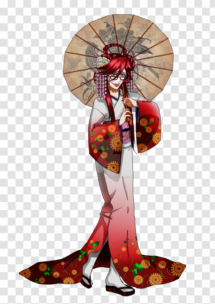 Geisha Kimono Obi Ciel Phantomhive Woman - Flower - Pattern Transparent PNG