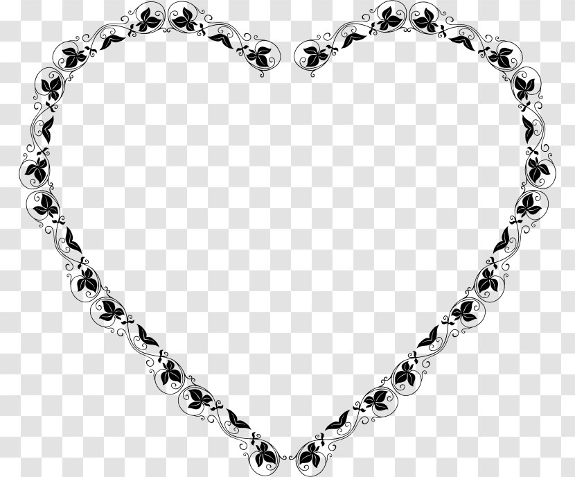 Love Borders And Frames Black White Clip Art - Chain - Symbol Transparent PNG