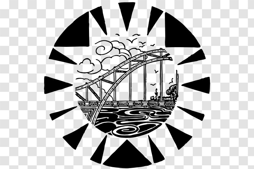 Bridge Clip Art - Monochrome - River Transparent PNG