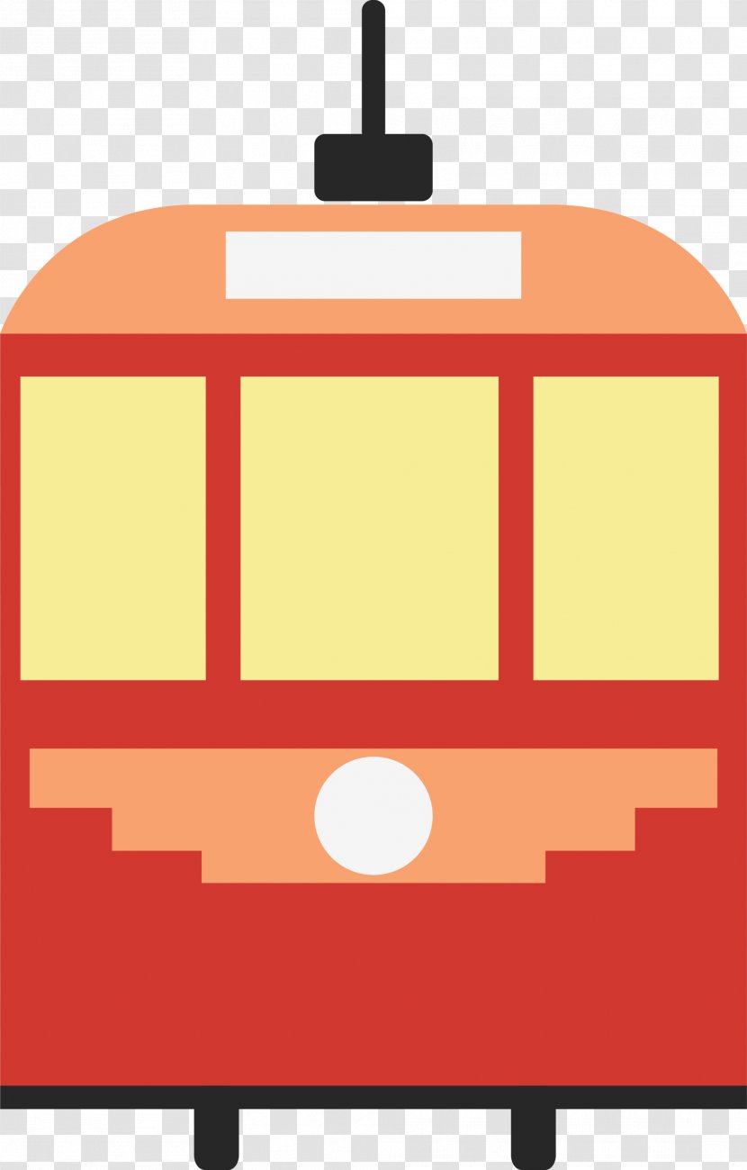 Rapid Transit Cable Car Cartoon Clip Art - Red - Yellow Transparent PNG