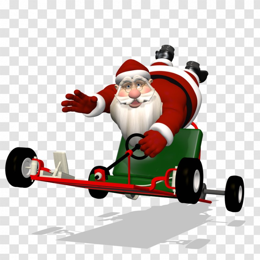 Santa Claus Cartoon - Gokart - Car Riding Toy Transparent PNG