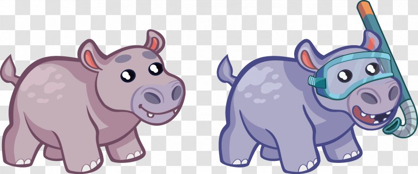 Hippopotamus Drawing - Tree - Vector Cartoon Hippo Transparent PNG