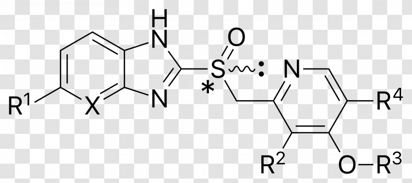 Proton-pump Inhibitor Pantoprazole Pharmaceutical Drug Esomeprazole Proton Pump - Black And White Transparent PNG