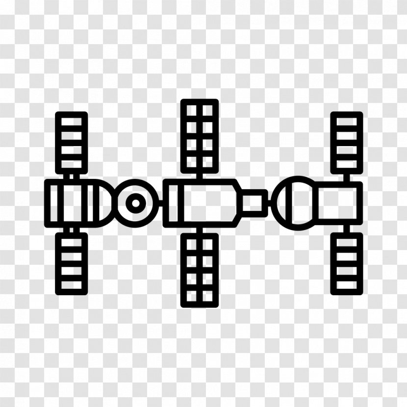 International Space Station Spacecraft - Black And White - Area Transparent PNG