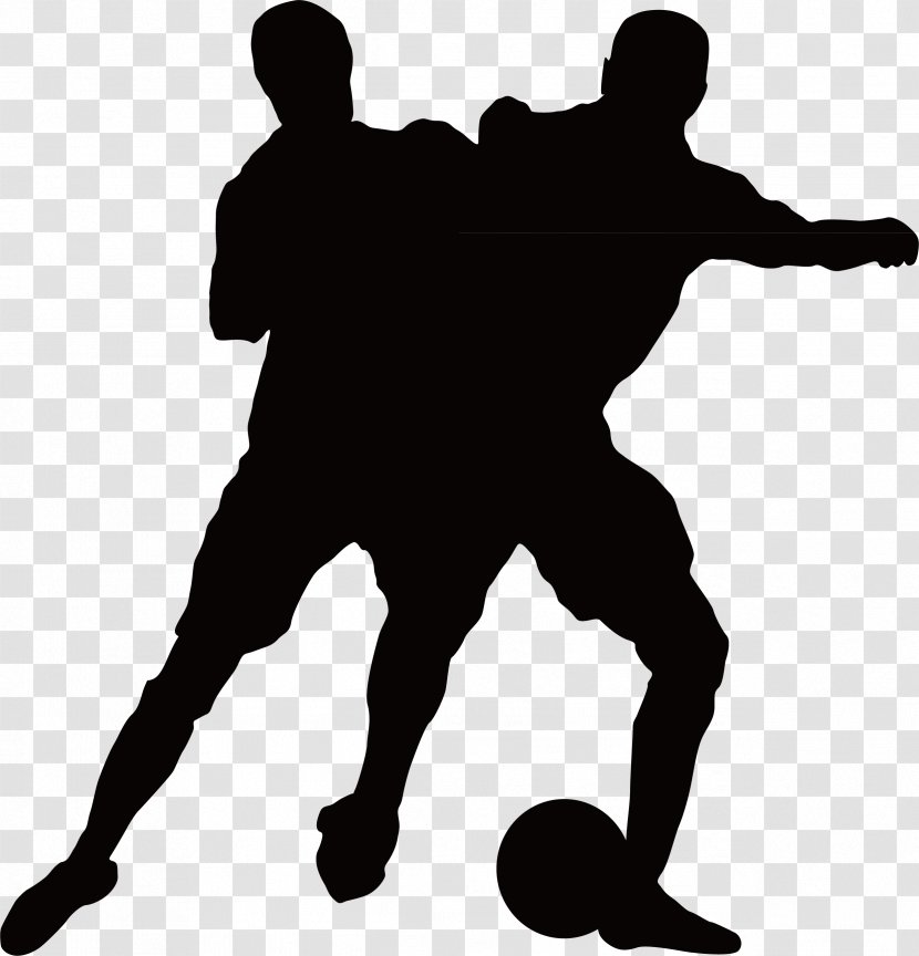 Football Player Illustration - Black And White - Penalty Child Silhouette Transparent PNG